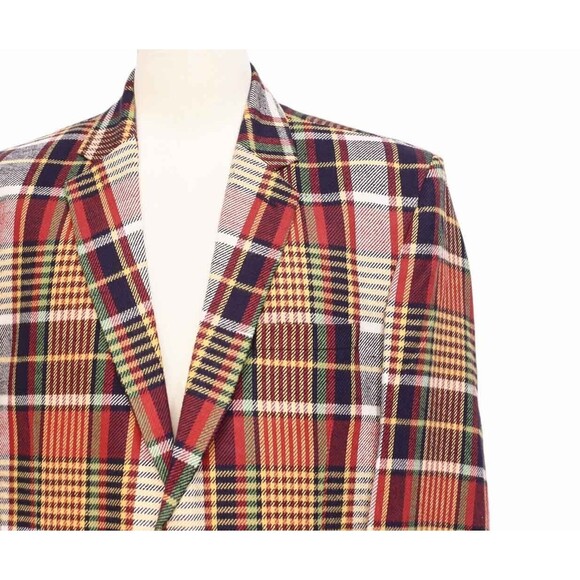 Mens Blazer Plaid 100% Wool Multicolor Formal Suit Jacket Wedding Sport Coat 48R - Picture 4 of 7